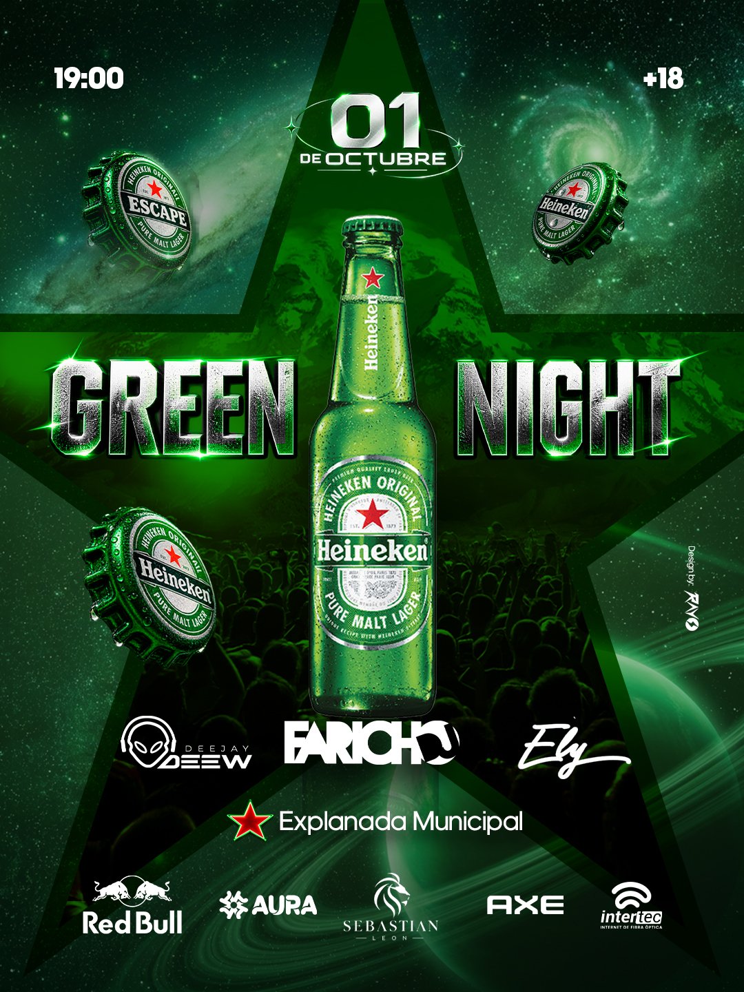 Flyer de GREEN NIGHT ( NOCHE HEINEKEN )